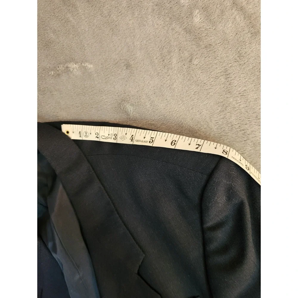 Yves Saint Laurent Blazer Mens 38 Navy Blue 100% Wool Sport Coat Jacket YSL